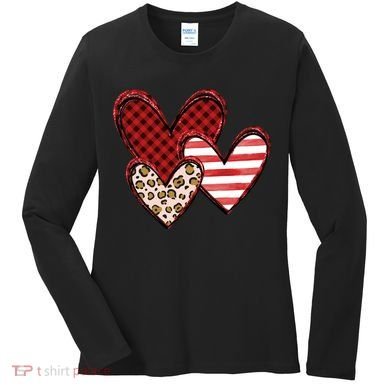 Cute Valentines Day Heart Pattern Women's Long Sleeve Shirt