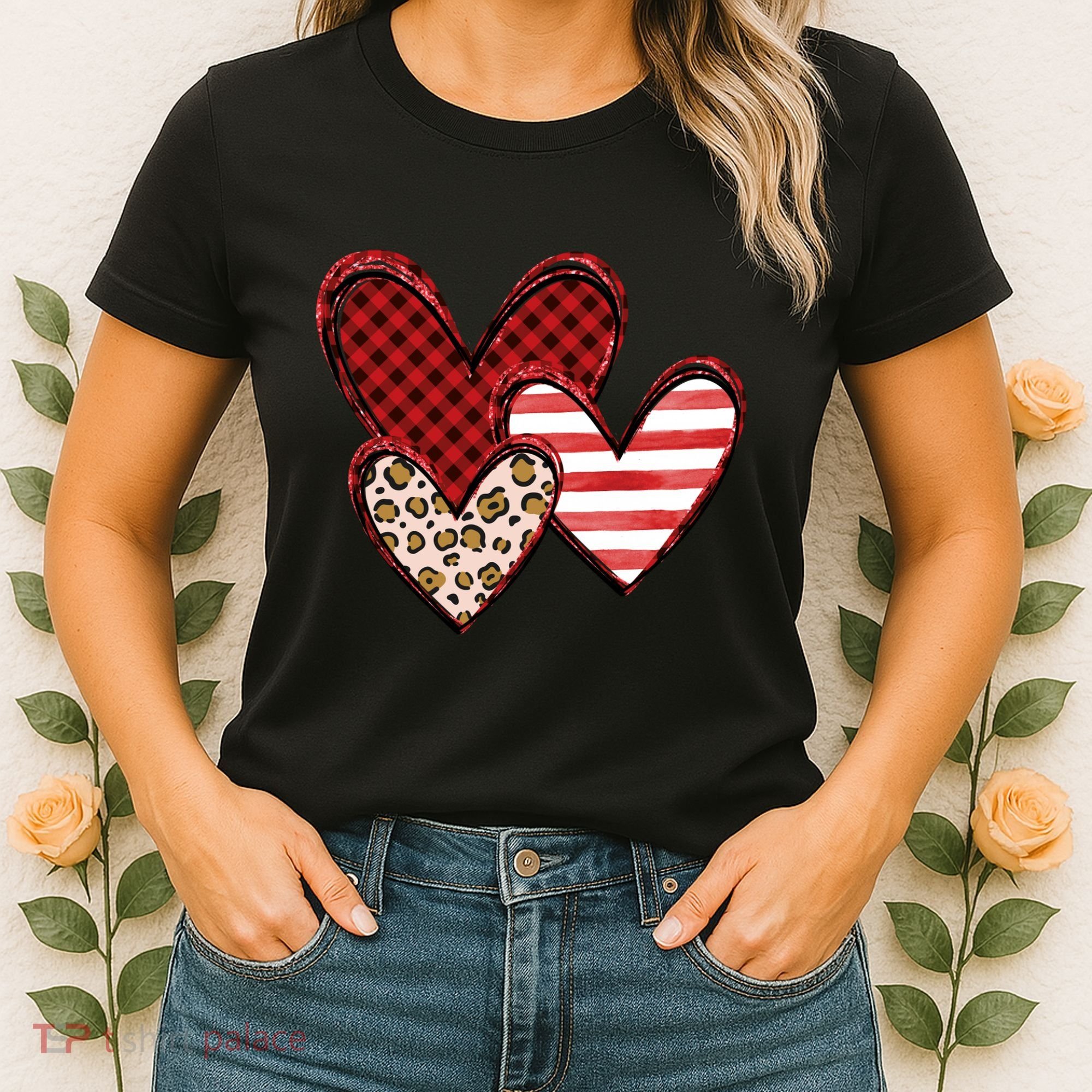 Cute Valentines Day Heart Pattern Women's T-Shirt