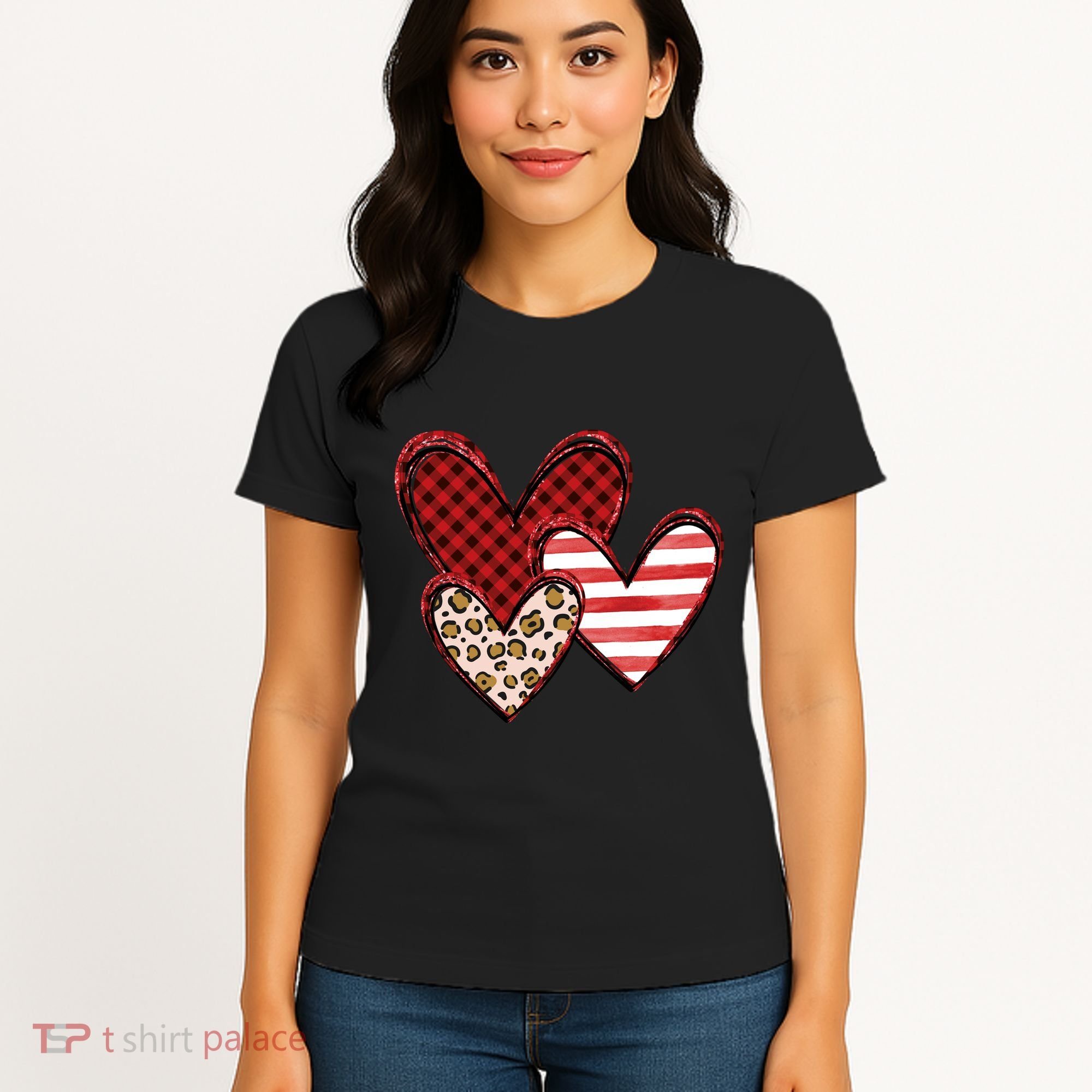 Cute Valentines Day Heart Pattern Women's T-Shirt