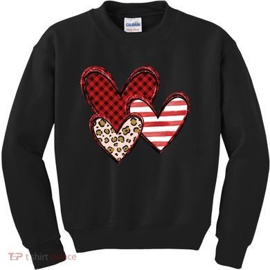 Cute Valentines Day Heart Pattern Kids Sweatshirt