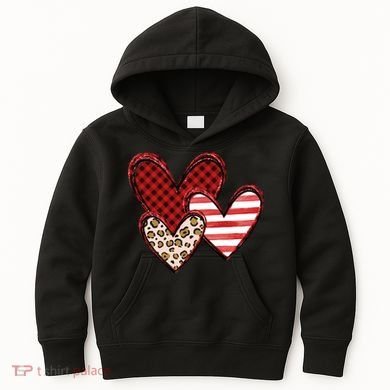 Cute Valentines Day Heart Pattern Kids Hoodie