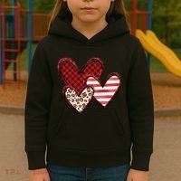 Cute Valentines Day Heart Pattern Kids Hoodie thumb 3