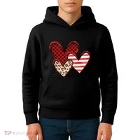 Cute Valentines Day Heart Pattern Kids Hoodie thumb 4