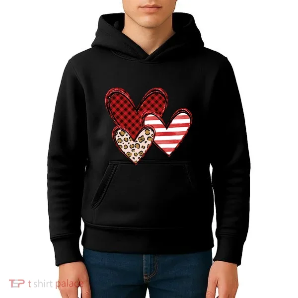 Cute Valentines Day Heart Pattern Kids Hoodie