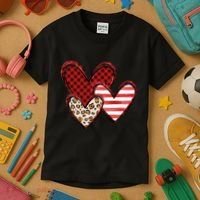 Cute Valentines Day Heart Pattern Kids T-Shirt thumb 3