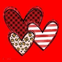 Cute Valentines Day Heart Pattern Santa Hat thumb 1