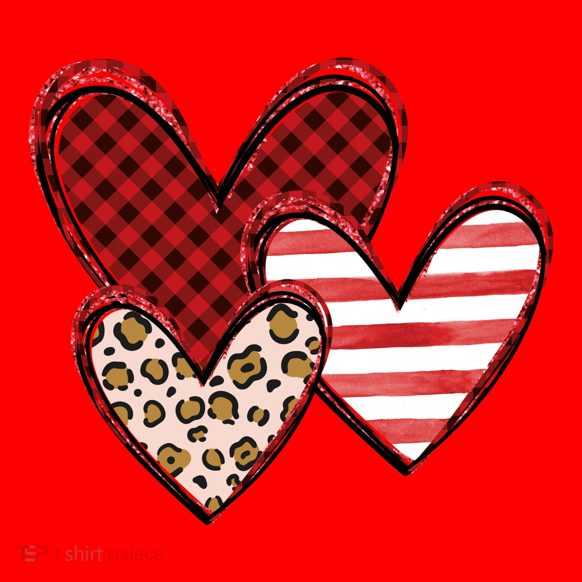 Cute Valentines Day Heart Pattern Santa Hat