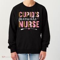 Cute Valentines Day Cupids Favorite Nurse Women's Sweatshirt thumb 0