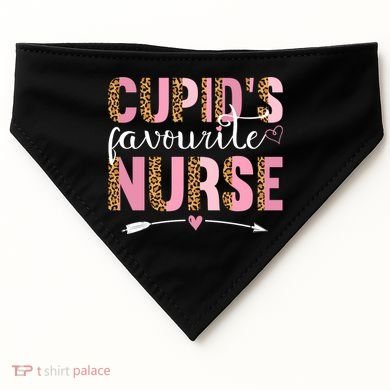 Cute Valentines Day Cupids Favorite Nurse USA-Made Doggie Bandana