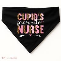 Cute Valentines Day Cupids Favorite Nurse USA-Made Doggie Bandana thumb 0