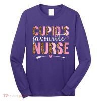Cute Valentines Day Cupids Favorite Nurse Long Sleeve Shirt thumb 0