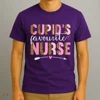 Cute Valentines Day Cupids Favorite Nurse T-Shirt thumb 3
