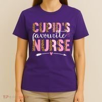 Cute Valentines Day Cupids Favorite Nurse T-Shirt thumb 4