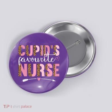 Cute Valentines Day Cupids Favorite Nurse Button