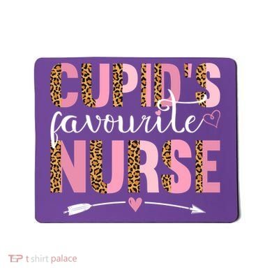 Cute Valentines Day Cupids Favorite Nurse Mousepad