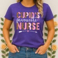 Cute Valentines Day Cupids Favorite Nurse Women's T-Shirt thumb 2