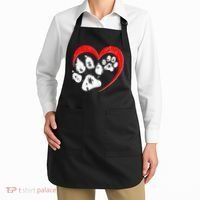 Cute Valentines Day Pet Lover Dog And Cat Paw Prints Apron thumb 2