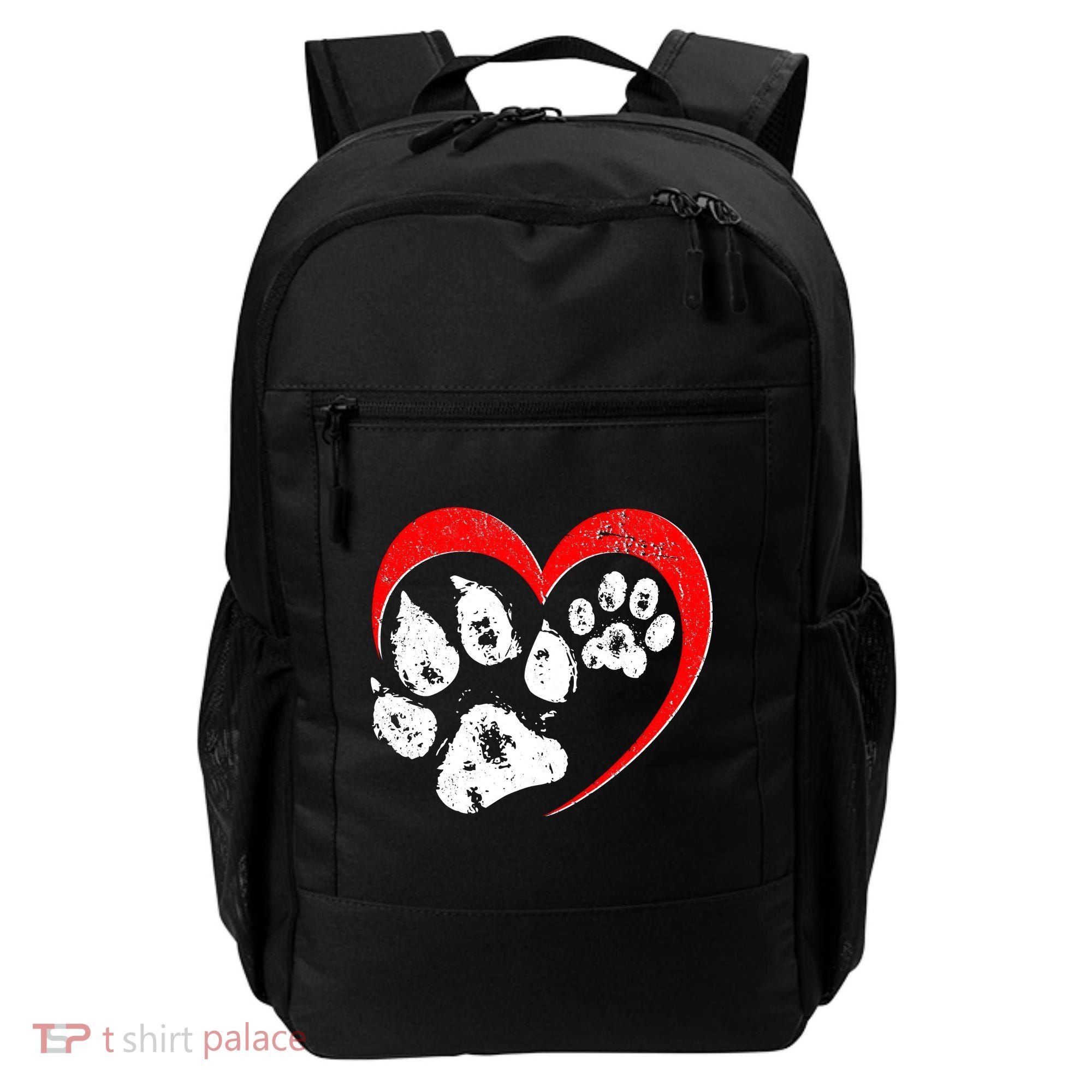 Cute Valentines Day Pet Lover Dog And Cat Paw Prints Backpack
