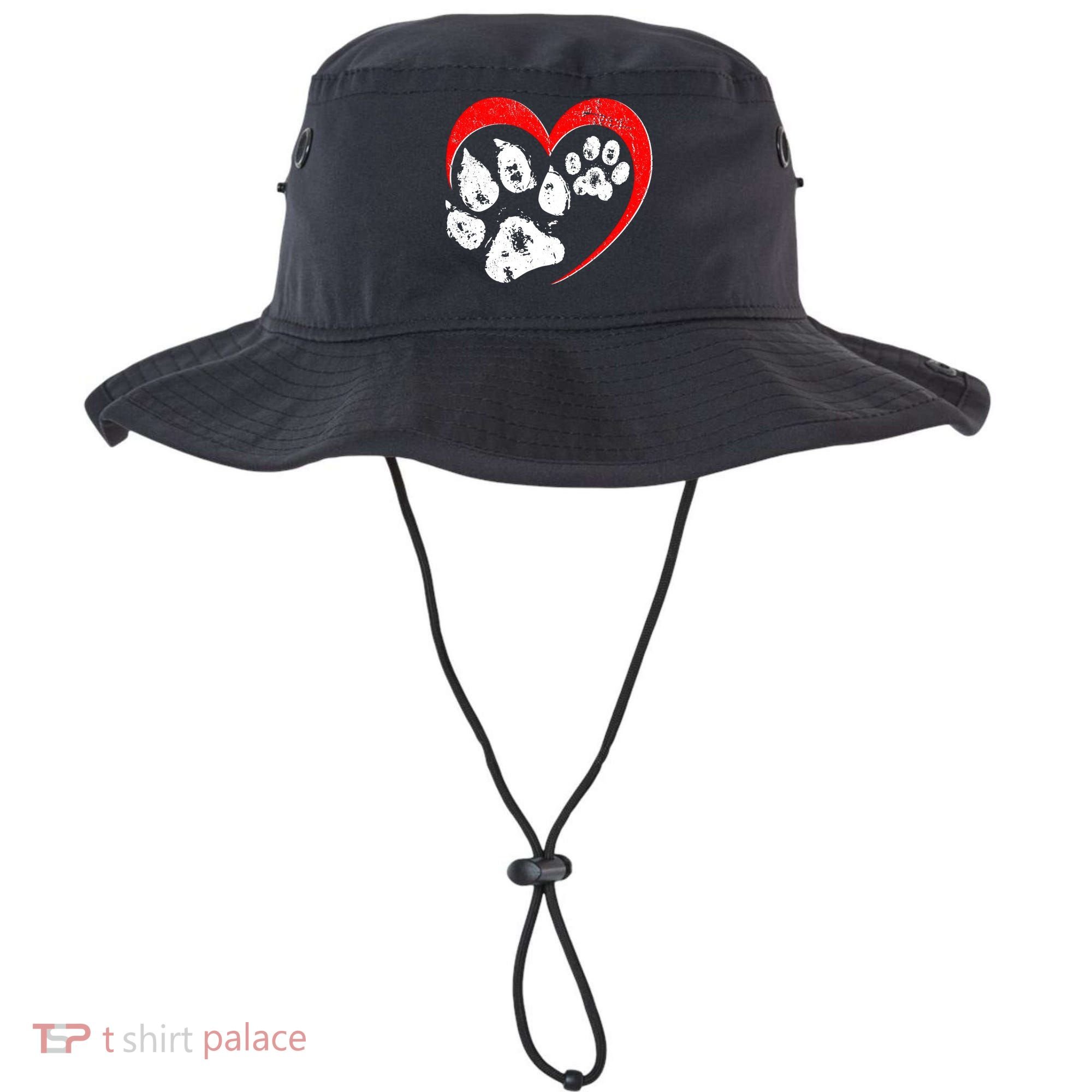 Cute Valentines Day Pet Lover Dog And Cat Paw Prints Bucket Hat