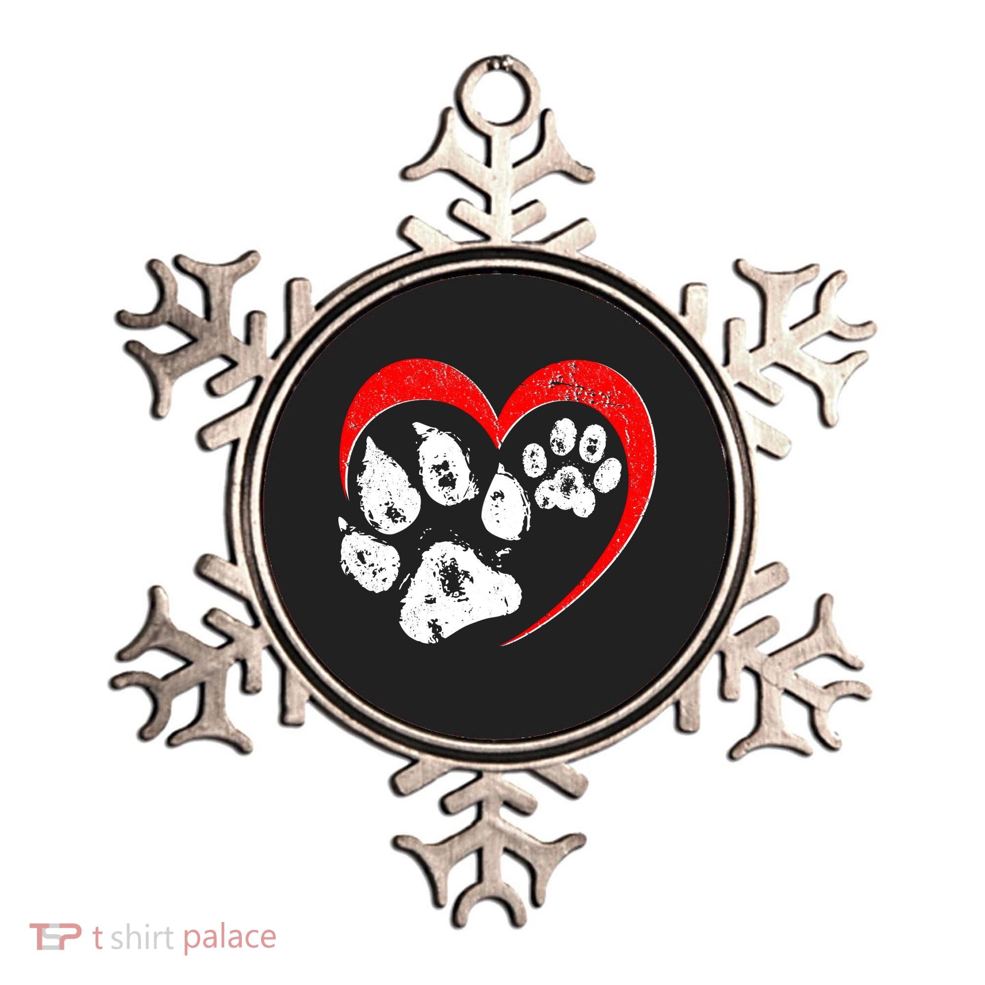 Cute Valentines Day Pet Lover Dog And Cat Paw Prints Ornament