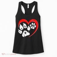 Cute Valentines Day Pet Lover Dog And Cat Paw Prints Women's Tank Top thumb 0