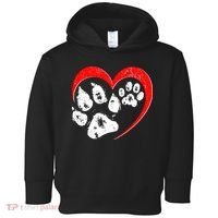 Cute Valentines Day Pet Lover Dog And Cat Paw Prints Toddler Hoodie thumb 0