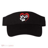 Cute Valentines Day Pet Lover Dog And Cat Paw Prints Visor thumb 0
