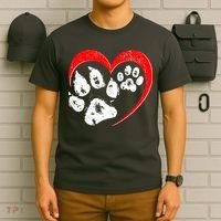 Cute Valentines Day Pet Lover Dog And Cat Paw Prints T-Shirt thumb 6