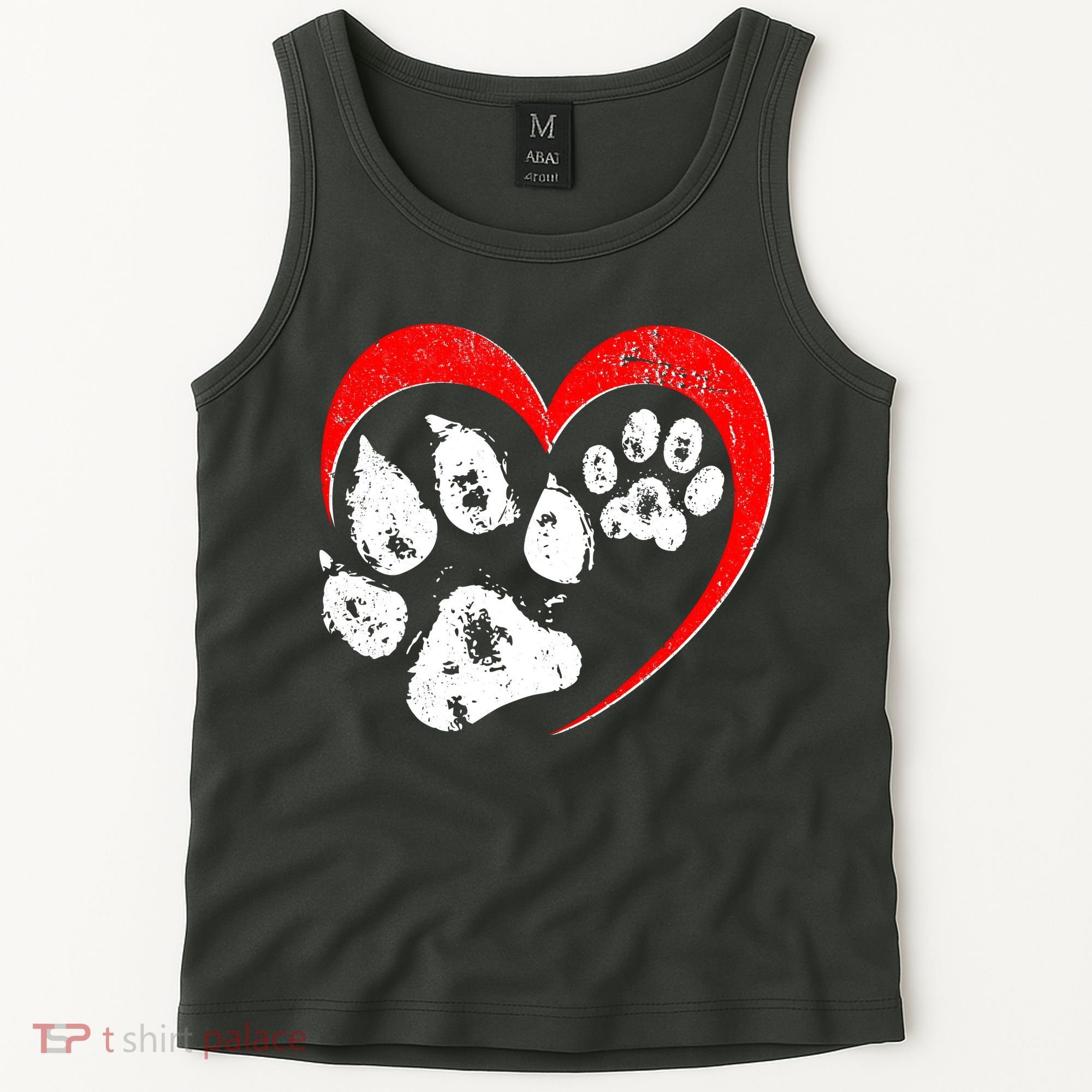 Cute Valentines Day Pet Lover Dog And Cat Paw Prints Tank Top