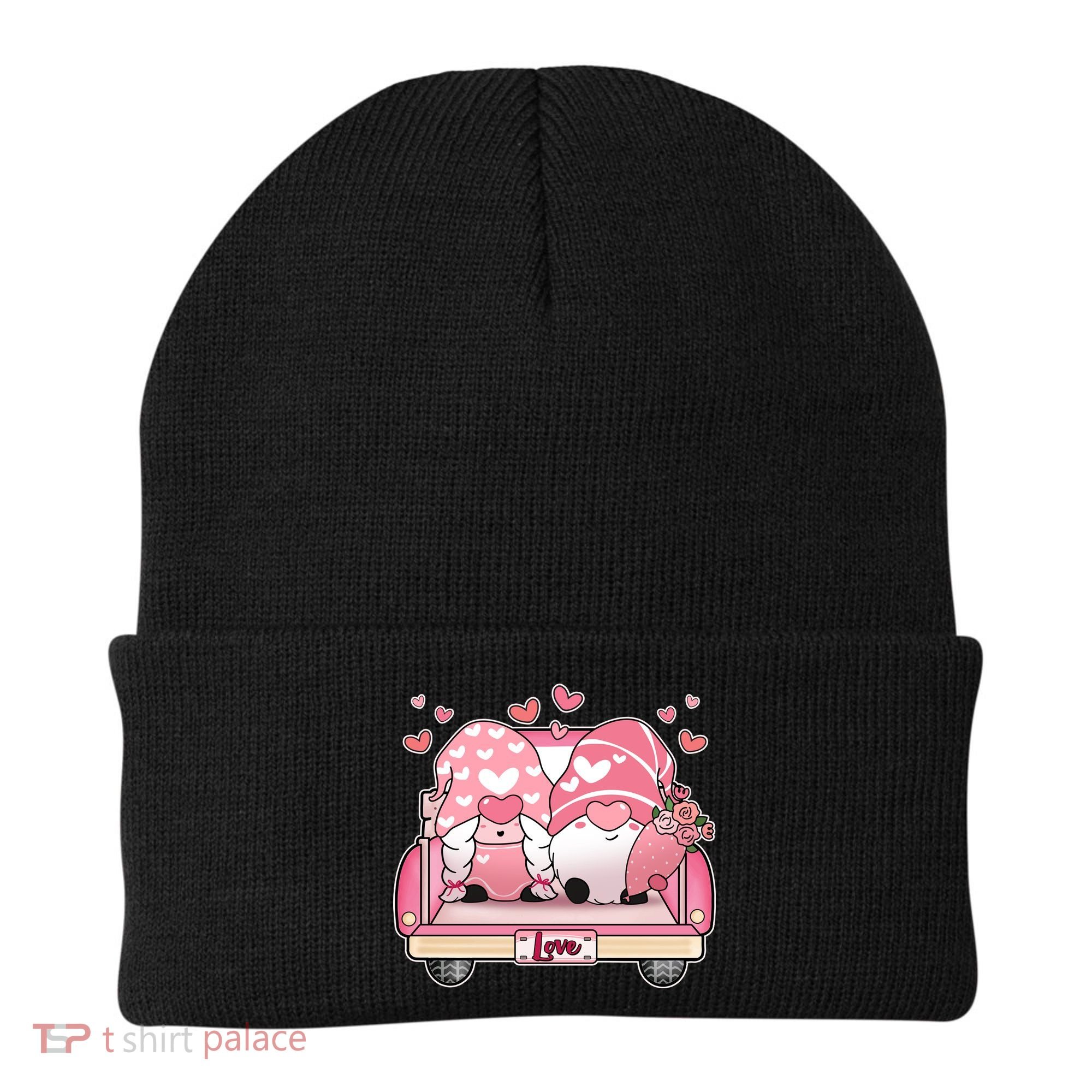 Cute Valentines Day Gnome Couple Love Beanie