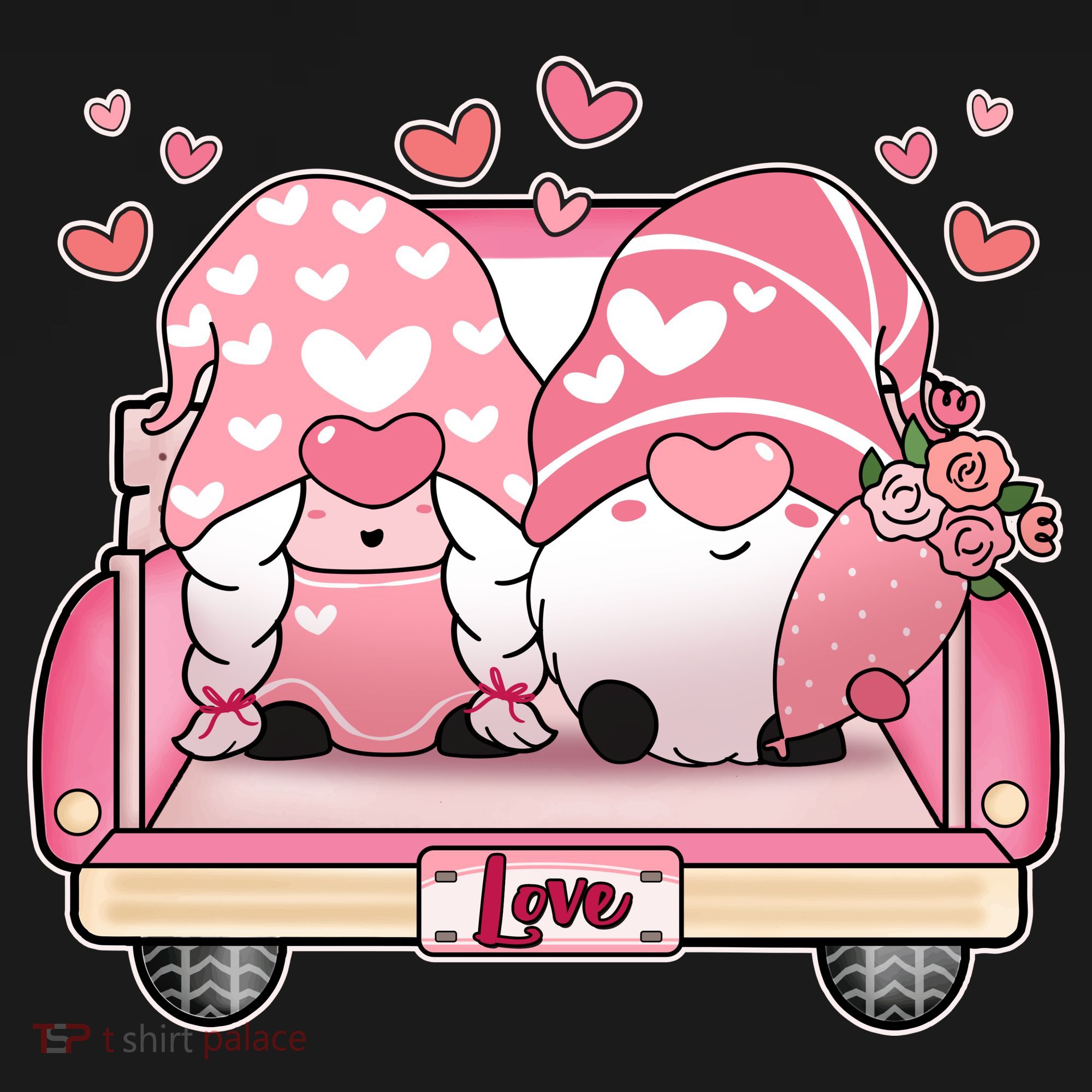 Cute Valentines Day Gnome Couple Love Polo