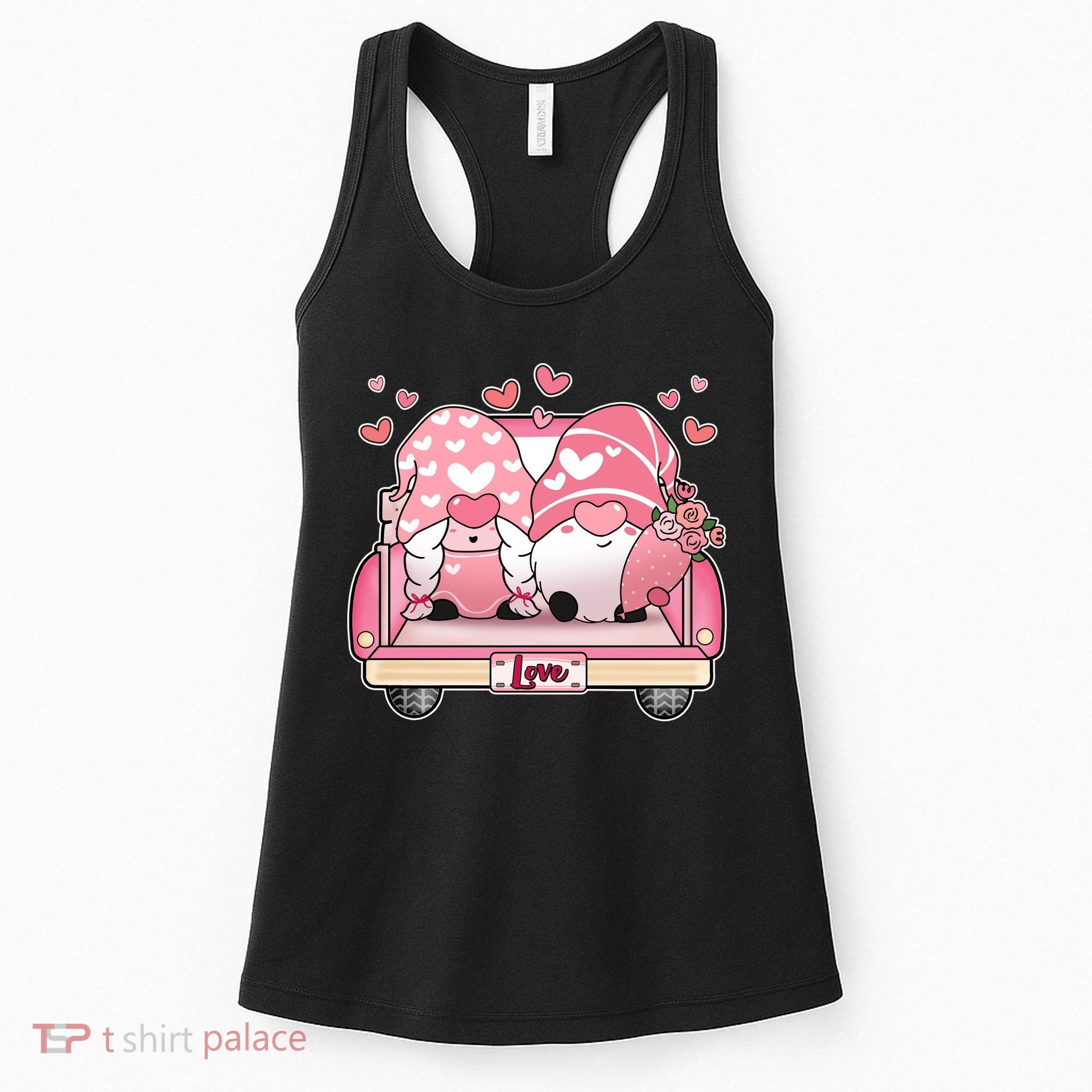 Cute Valentines Day Gnome Couple Love Women's Tank Top