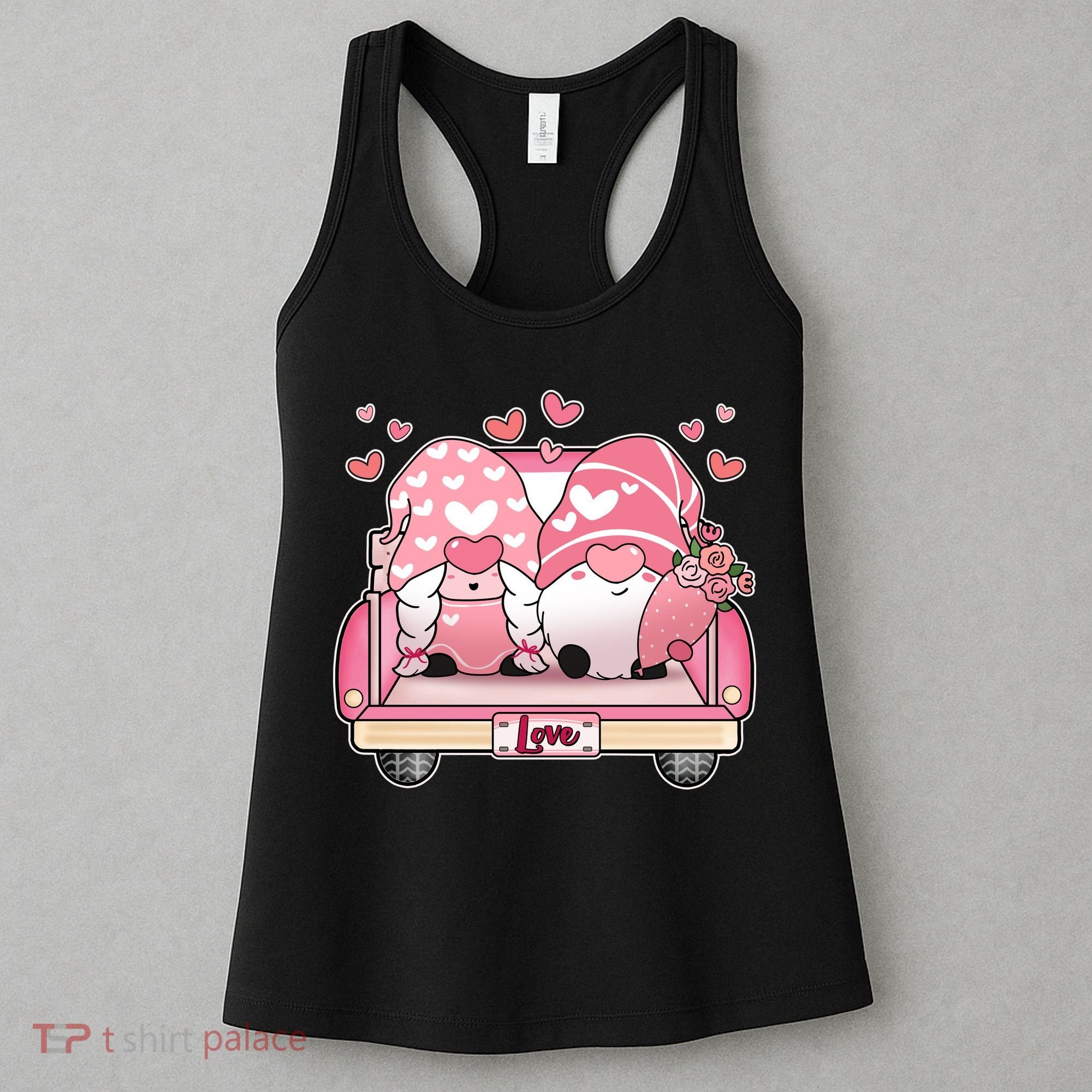 Cute Valentines Day Gnome Couple Love Women's Tank Top