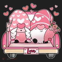 Cute Valentines Day Gnome Couple Love Golf Towel thumb 3
