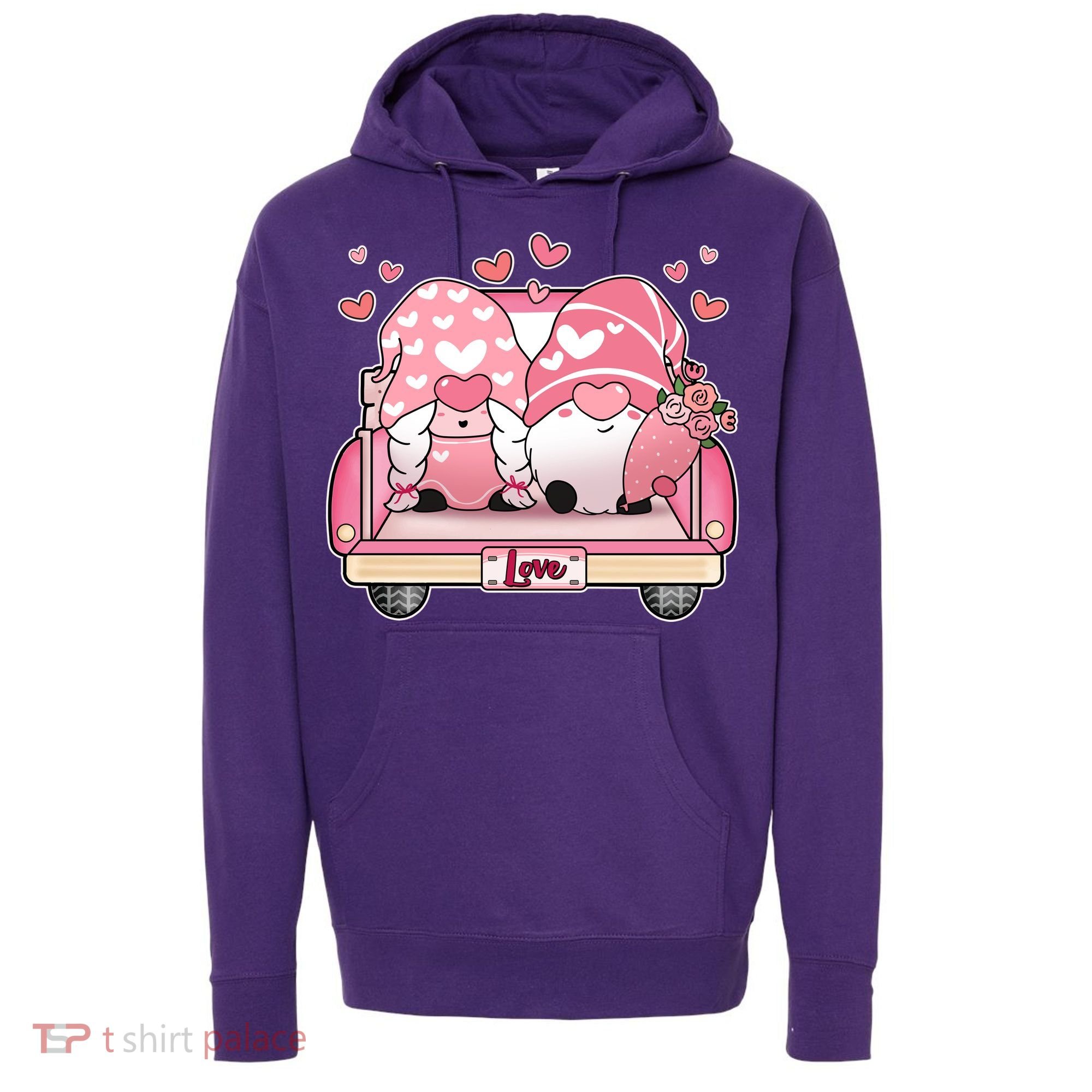 Cute Valentines Day Gnome Couple Love Hoodie