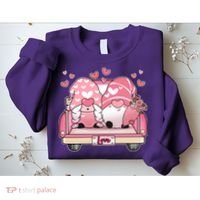 Cute Valentines Day Gnome Couple Love Sweatshirt thumb 2