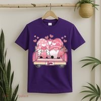Cute Valentines Day Gnome Couple Love T-Shirt thumb 2