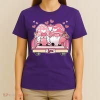 Cute Valentines Day Gnome Couple Love T-Shirt thumb 4