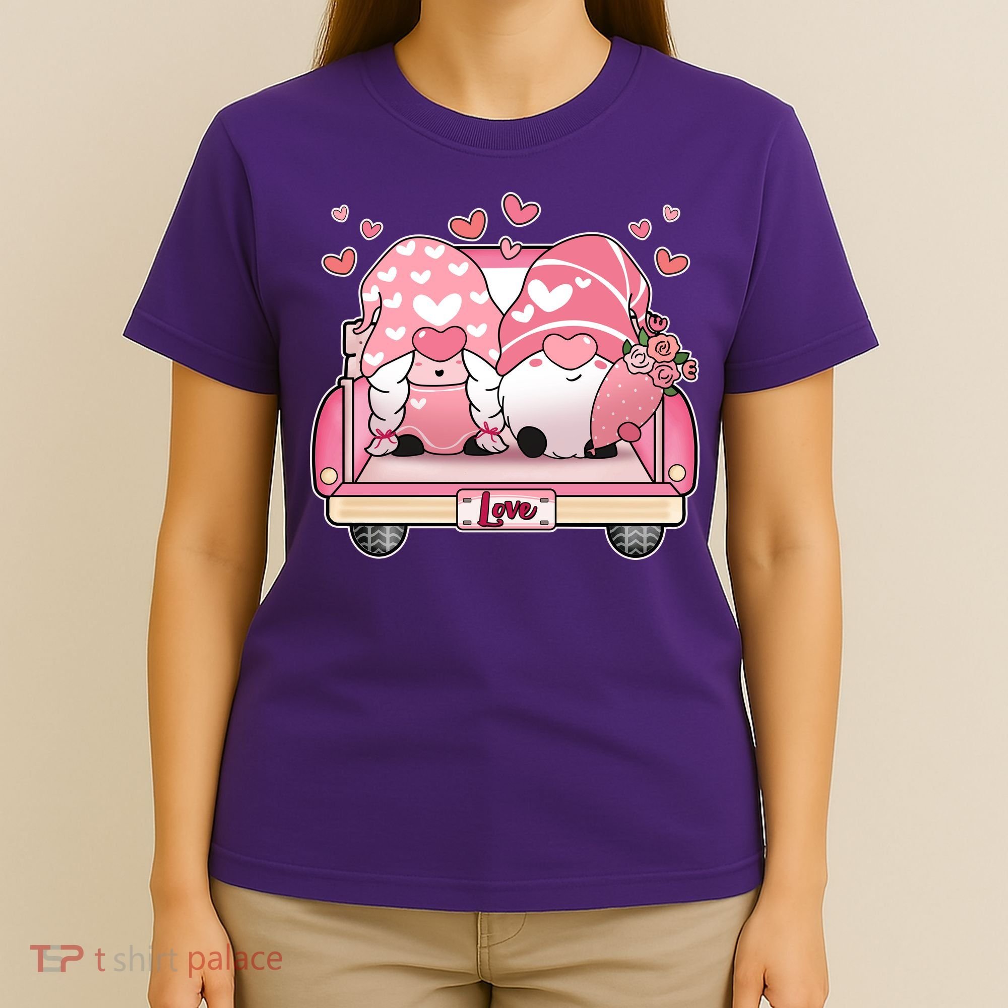 Cute Valentines Day Gnome Couple Love T-Shirt