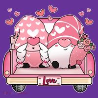 Cute Valentines Day Gnome Couple Love T-Shirt thumb 7