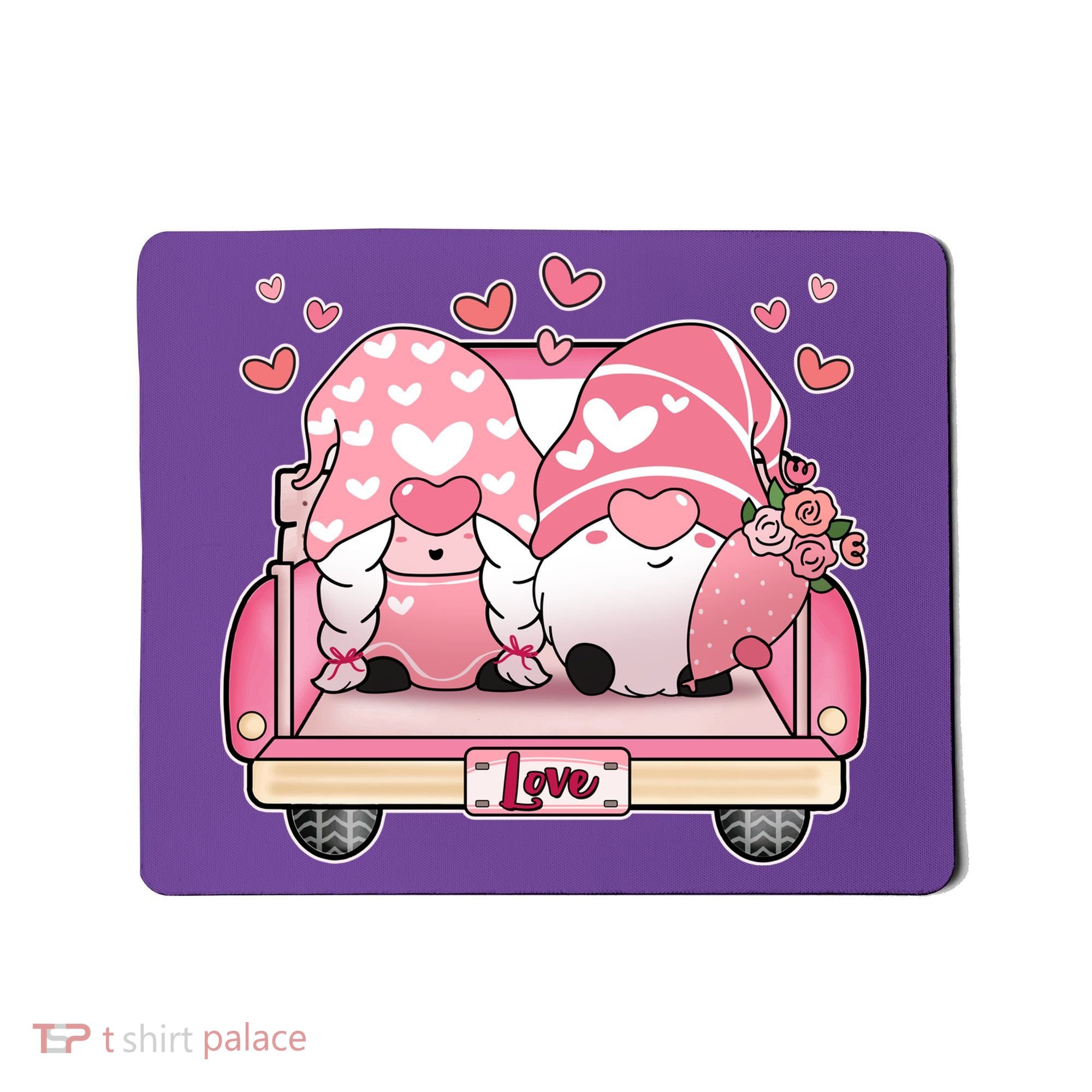 Cute Valentines Day Gnome Couple Love Mousepad