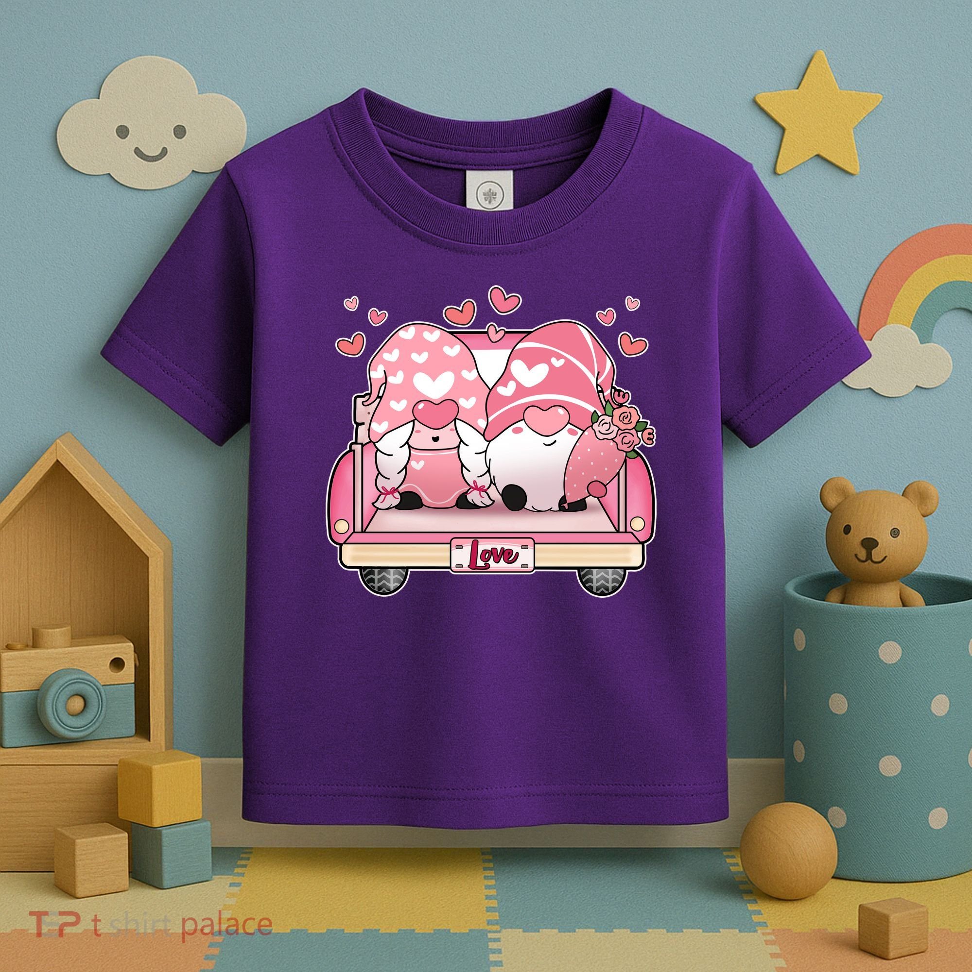 Cute Valentines Day Gnome Couple Love Toddler T-Shirt
