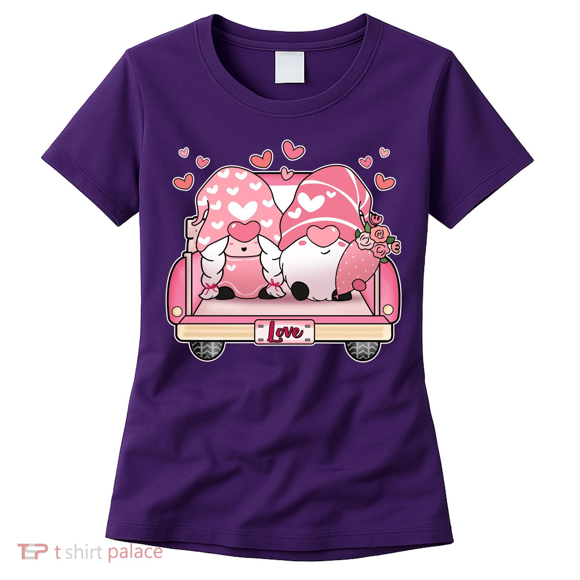 Cute Valentines Day Gnome Couple Love Women's T-Shirt