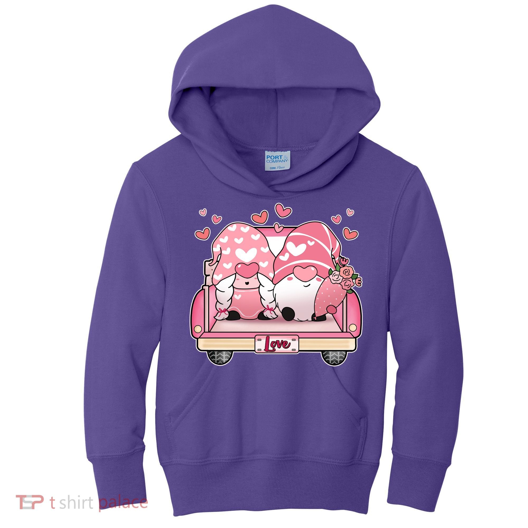 Cute Valentines Day Gnome Couple Love Kids Hoodie