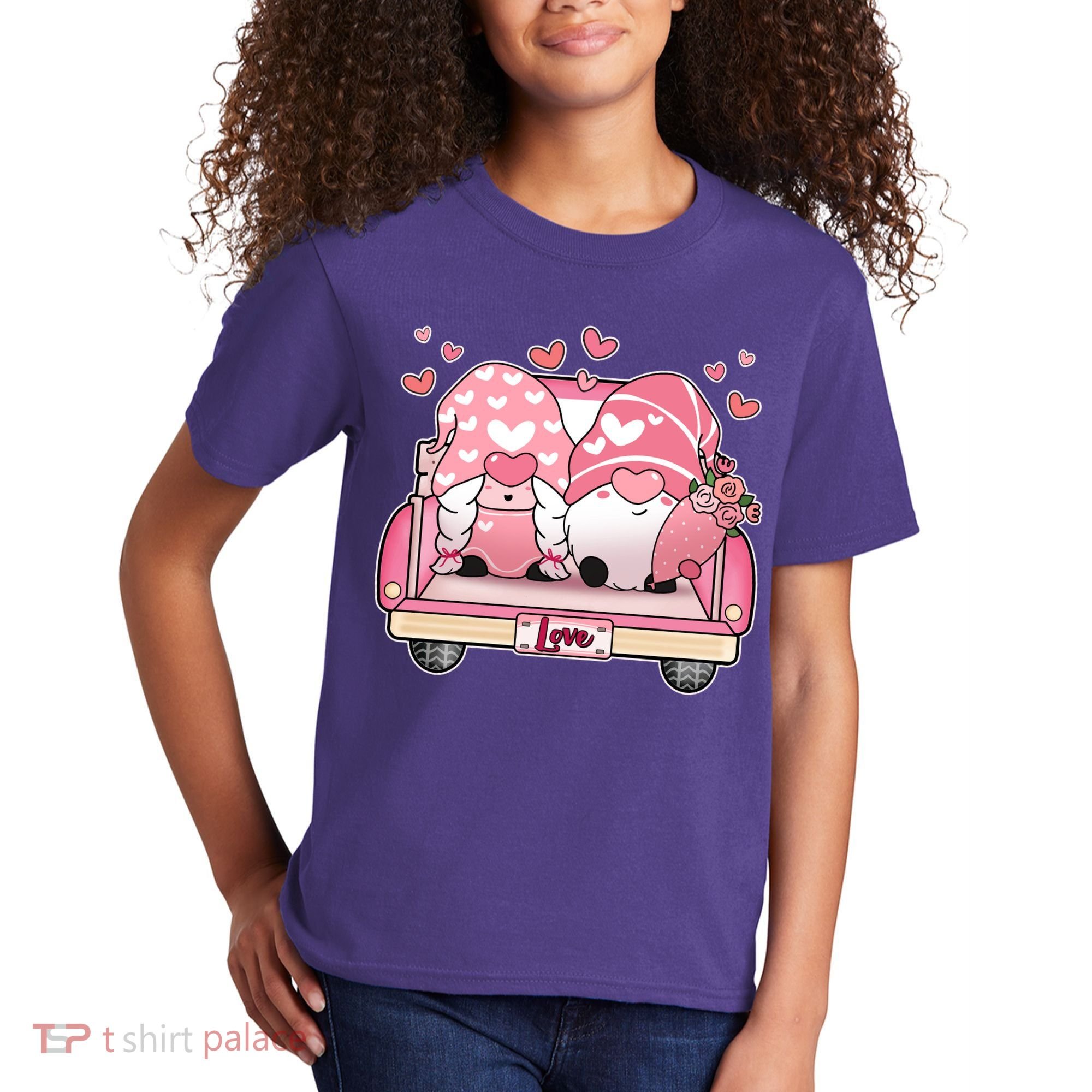 Cute Valentines Day Gnome Couple Love Kids T-Shirt
