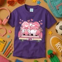 Cute Valentines Day Gnome Couple Love Kids T-Shirt thumb 3