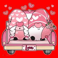 Cute Valentines Day Gnome Couple Love Santa Hat thumb 1