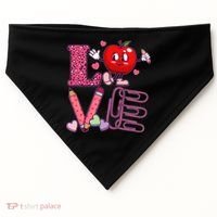 Cute Valentines Day Teacher Love USA-Made Doggie Bandana thumb 0