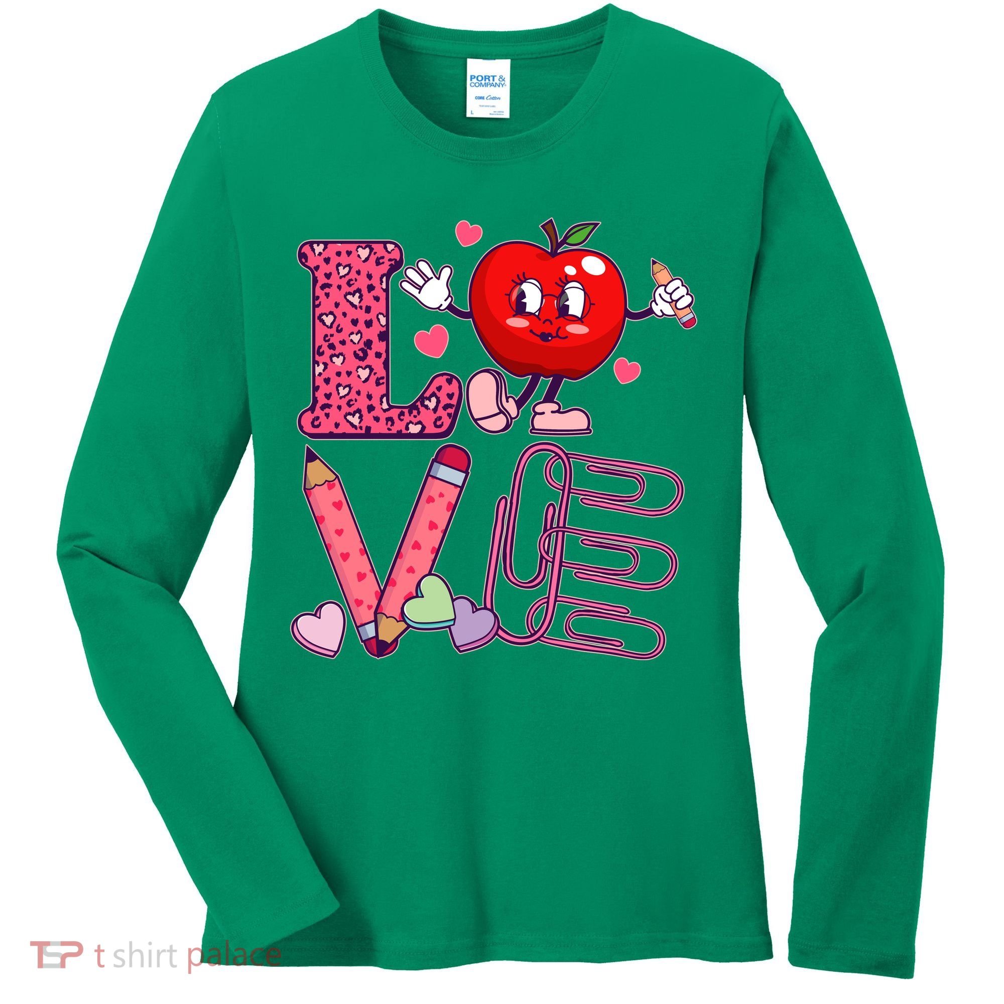 Cute Valentines Day Teacher Love Women's Long Sleeve Shirt