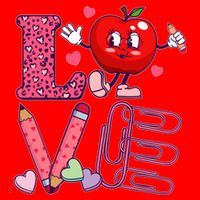 Cute Valentines Day Teacher Love Santa Hat thumb 1